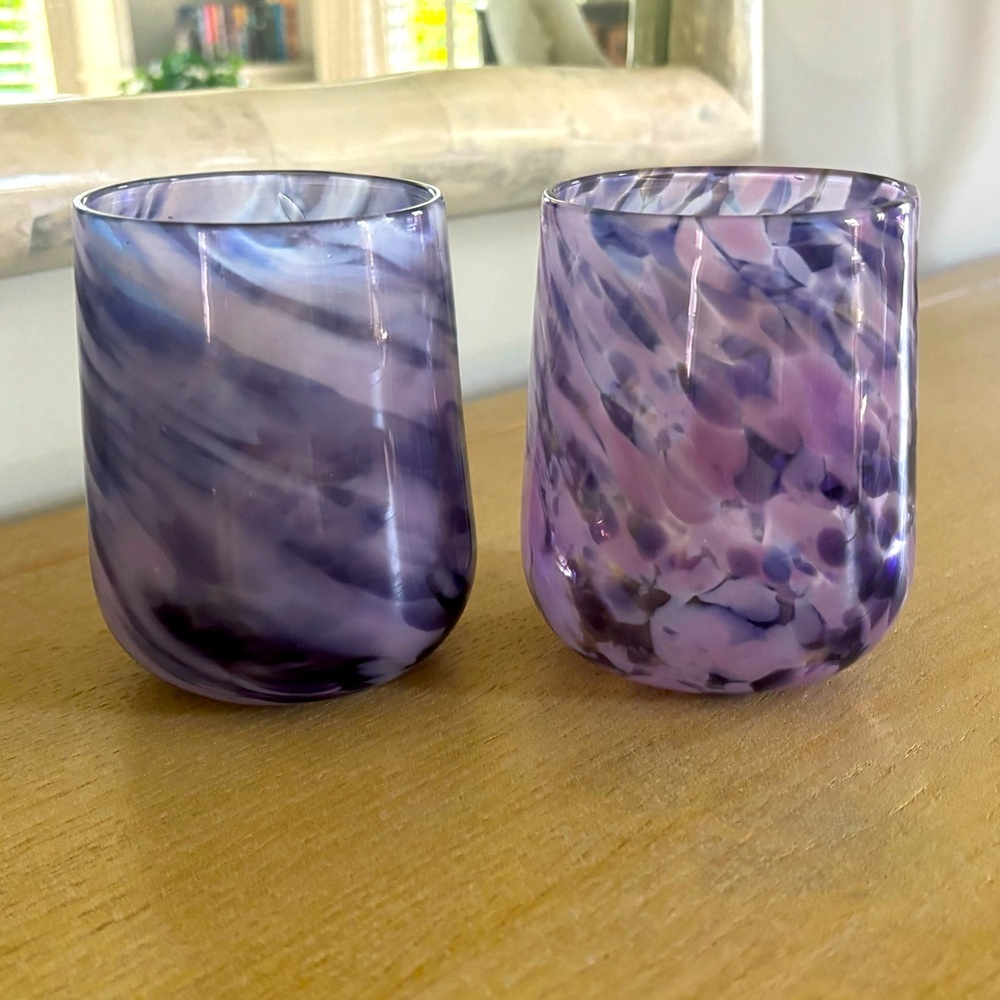 Two hand blown glasses